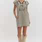 Elanor cream striped dress