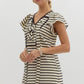 Elanor cream striped dress