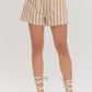 Emery Tan Striped Shorts