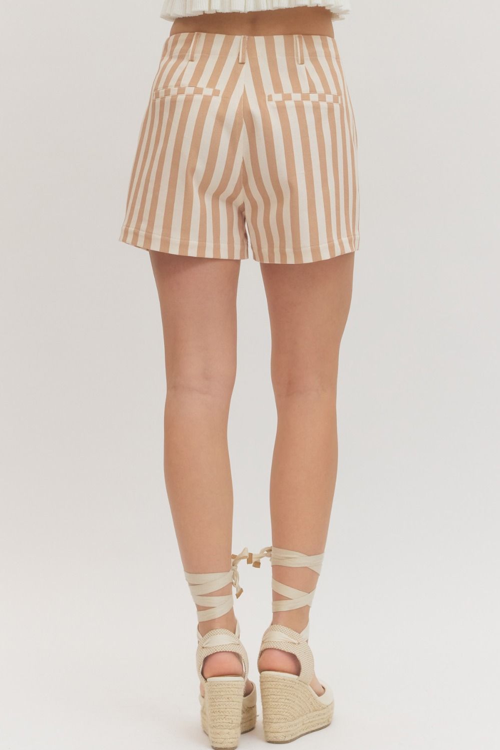 Emery Tan Striped Shorts