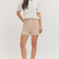 Emery Tan Striped Shorts