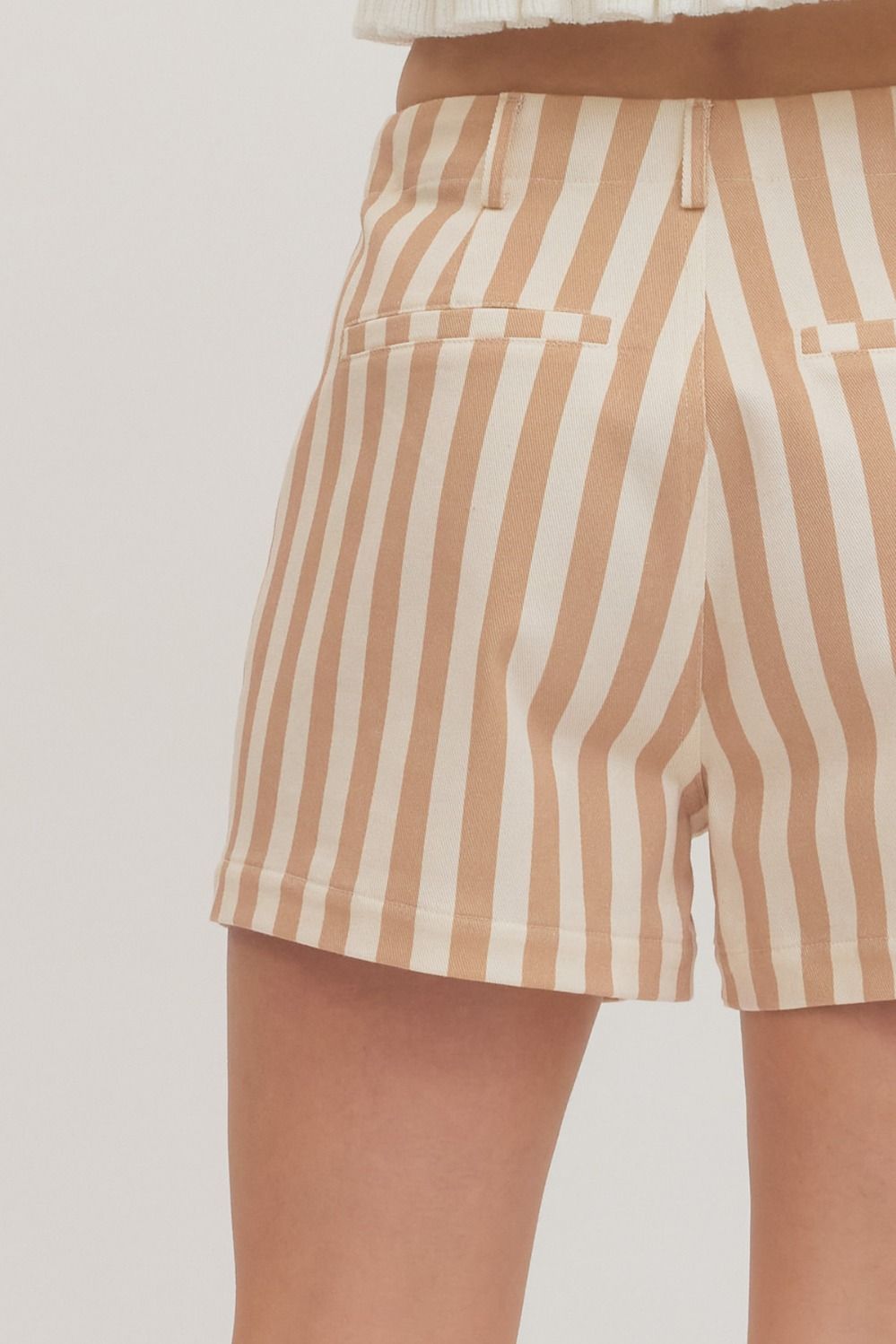 Emery Tan Striped Shorts
