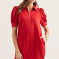 Emery Red Puff Sleeve Dress