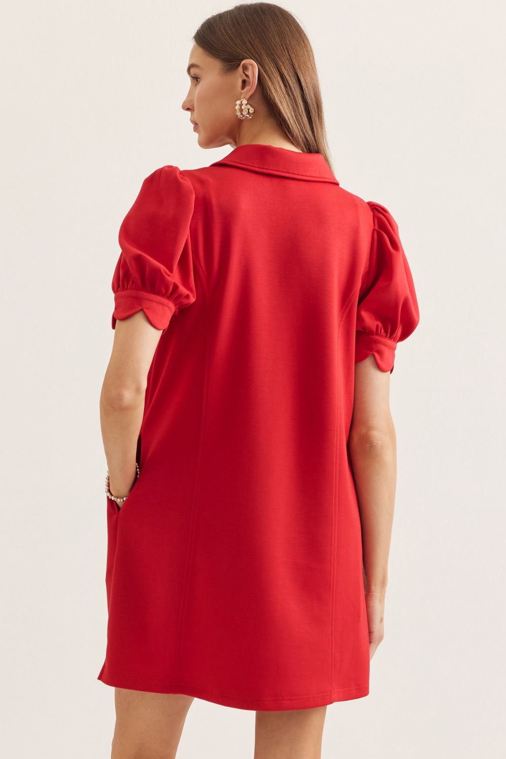 Emery Red Puff Sleeve Dress