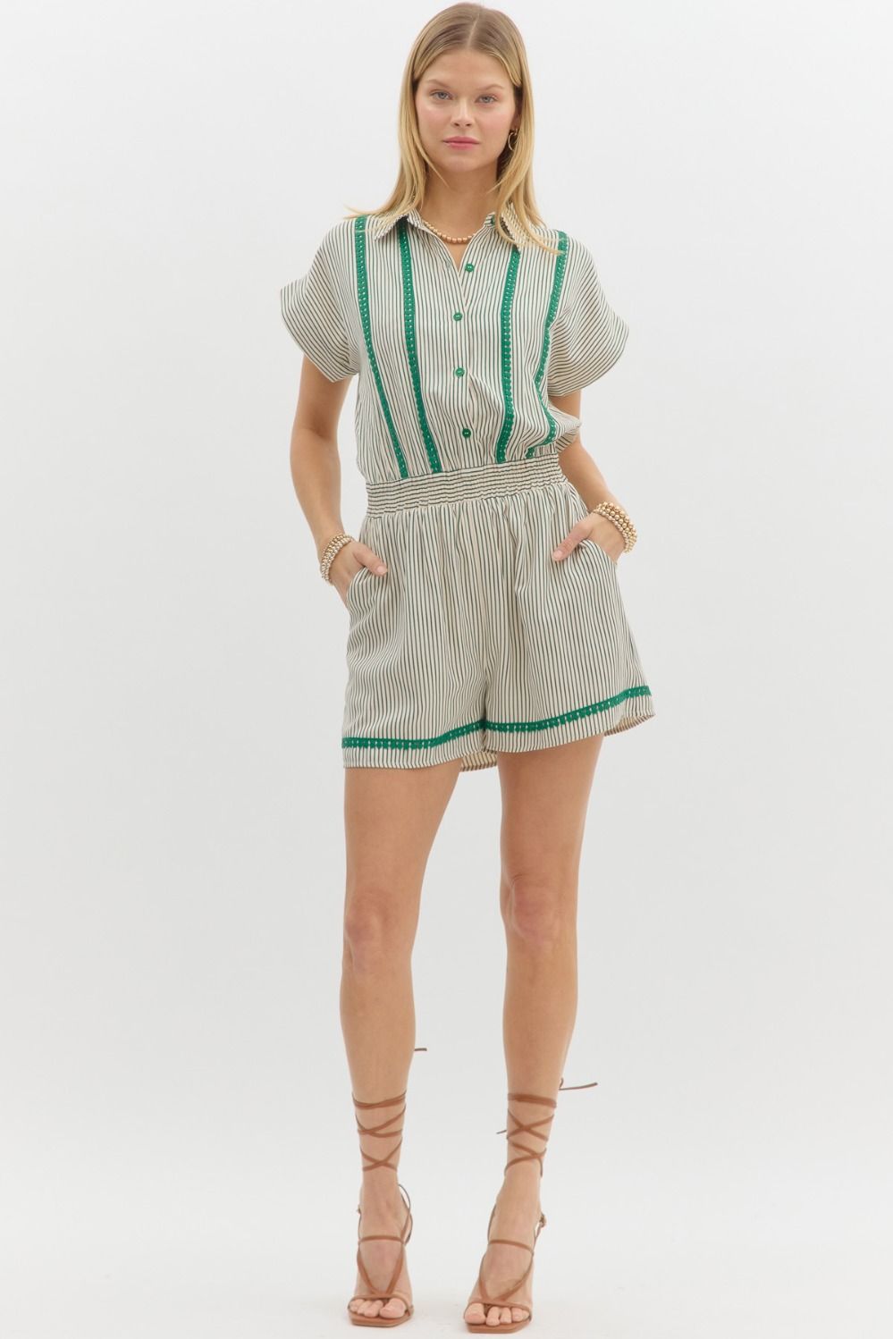 Emery Green Romper