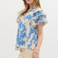 Eden blue pattern top