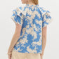 Eden blue pattern top