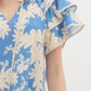 Eden blue pattern top