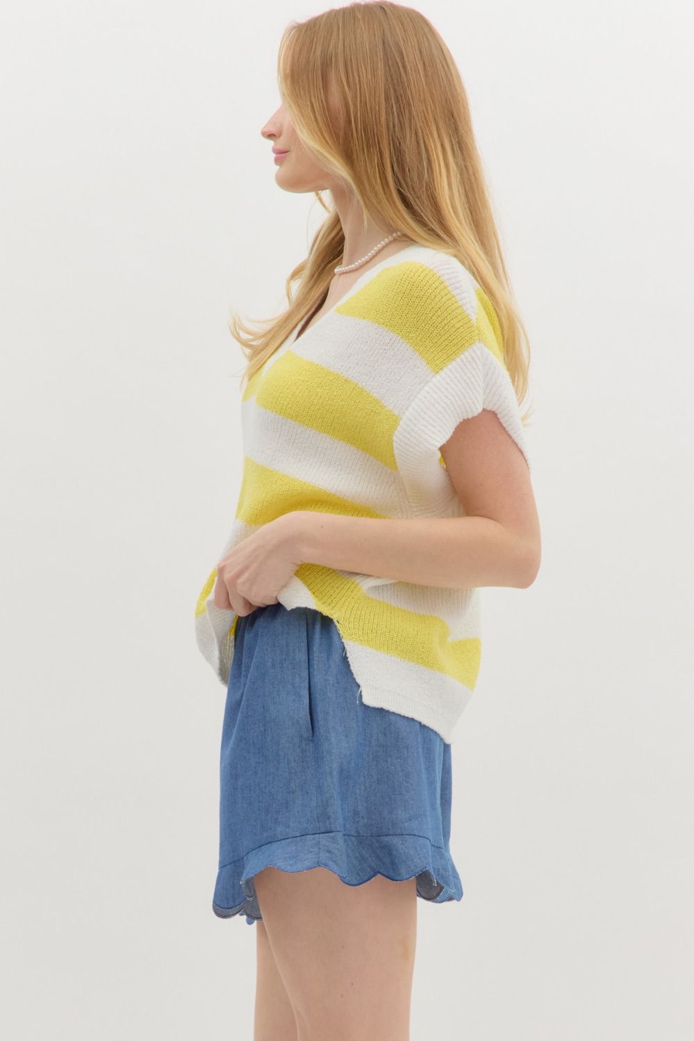 Eva yellow striped top
