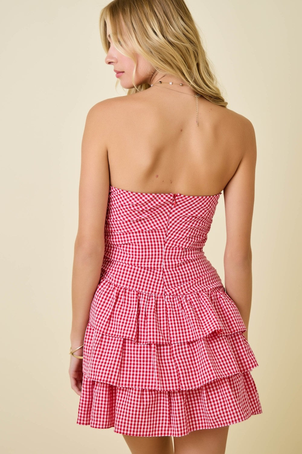 Demi Red Gingham Dress