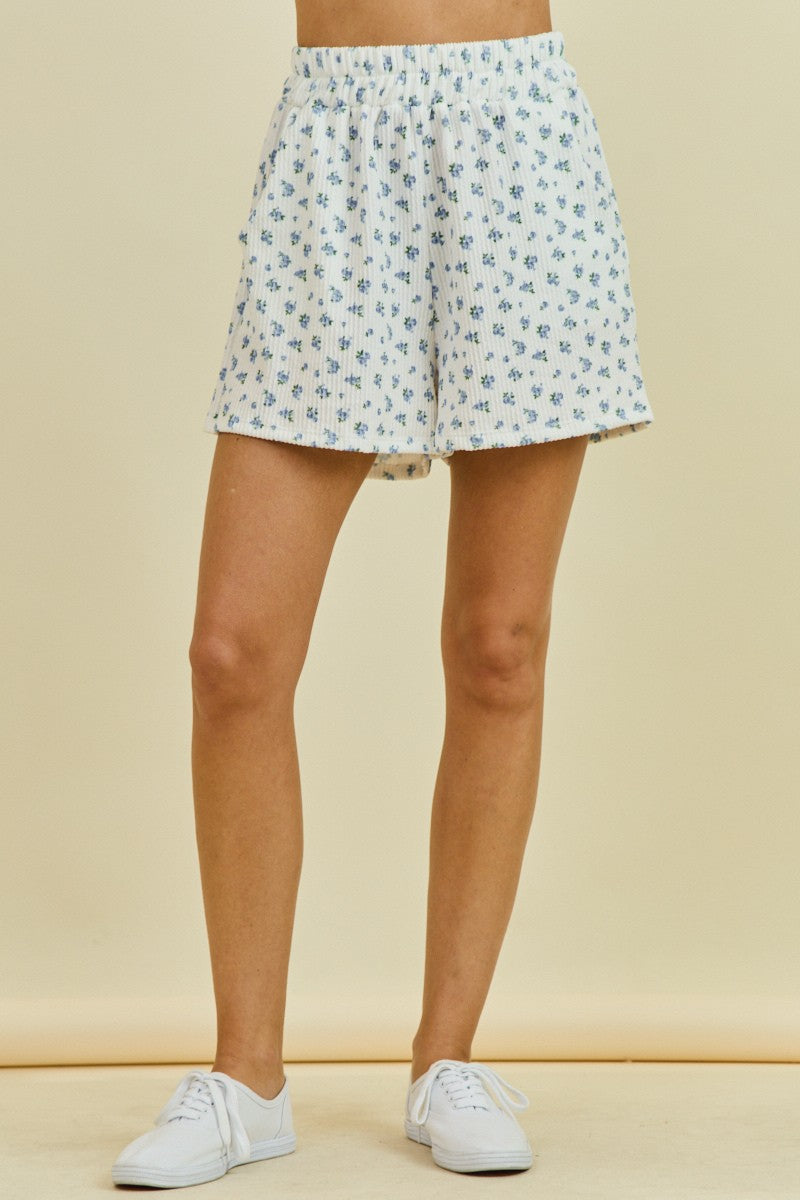 Luna Blue Floral Shorts