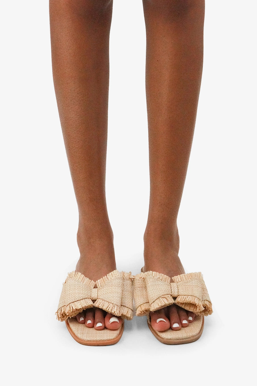 Raffia Natural Bow Sandals
