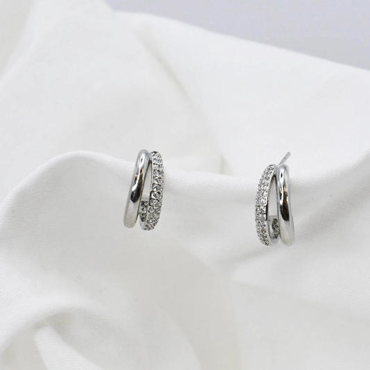 Mini mirage silver hoops