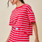 Dylan Striped Set Top Red