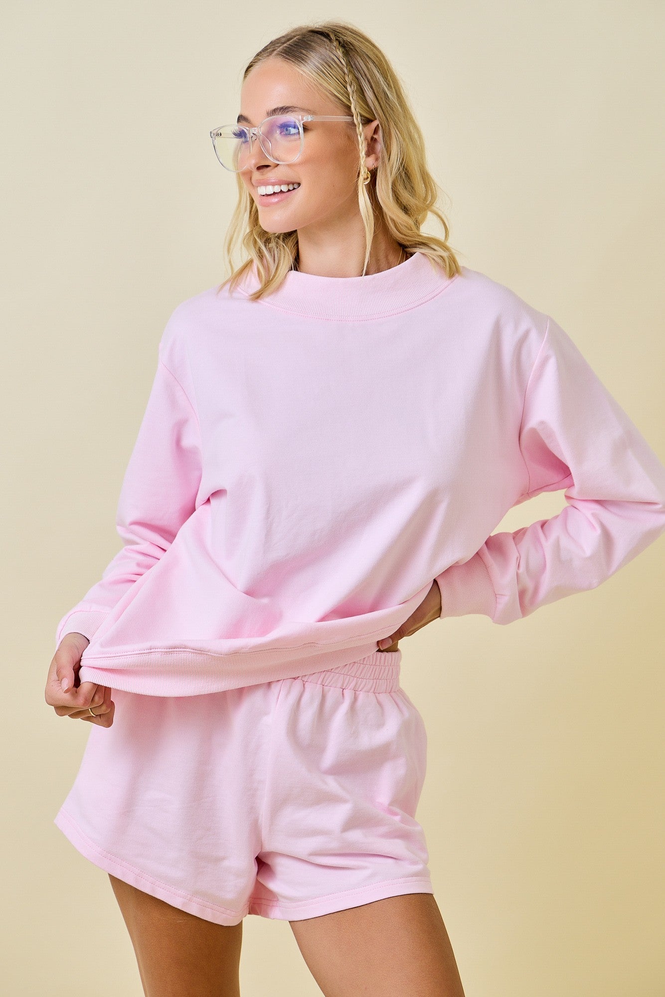 Daisy Pink Mockneck