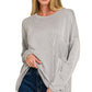 Ribbed Long Sleeve Top Grey