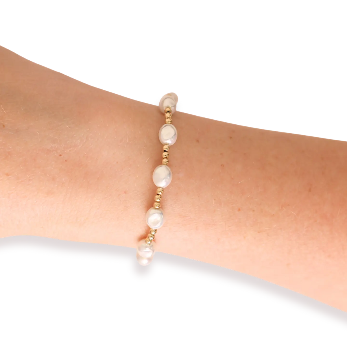 Bri Pearl Bracelet in Gold Extended 7.25 Inch