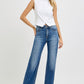 Risen High Rise Wide Leg Raw Cut Hem