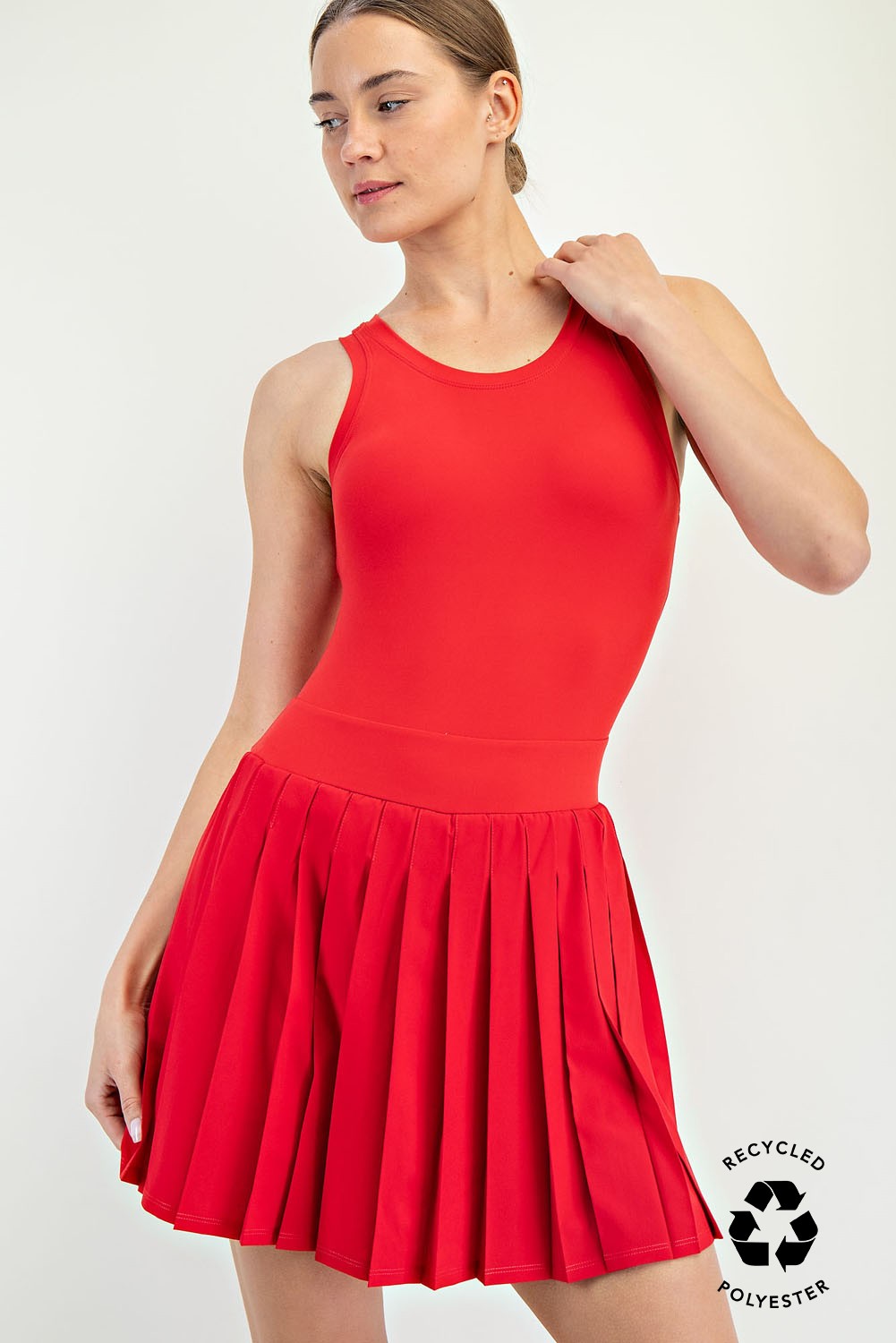 Butter Pleated Active Dress Red