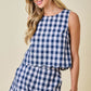 Deb Gingham Set Top Navy