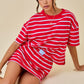 Dylan Striped Set Skirt Red