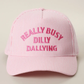 Really Busy Dilly Dallying Embroidered Seersucker Stripe Hat