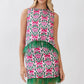 Floral Print Feather Trim Sleeveless Top