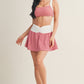 Kyla Gingham Ruched Waistband Skort