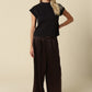 Valerie Cap Sleeve Crop Tee Black
