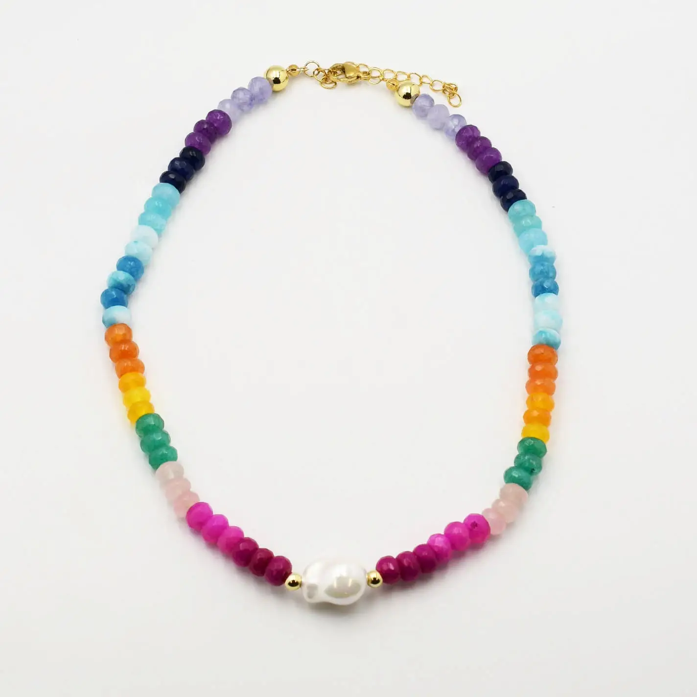 Colorful Gemstone with Pearl