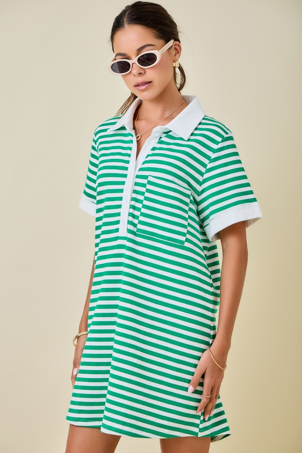 Dolly Striped Rugby Sweatshirt Dress