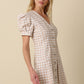 Serena Gingham Puff-sleeve Dress
