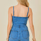 Delilah washed denim romper