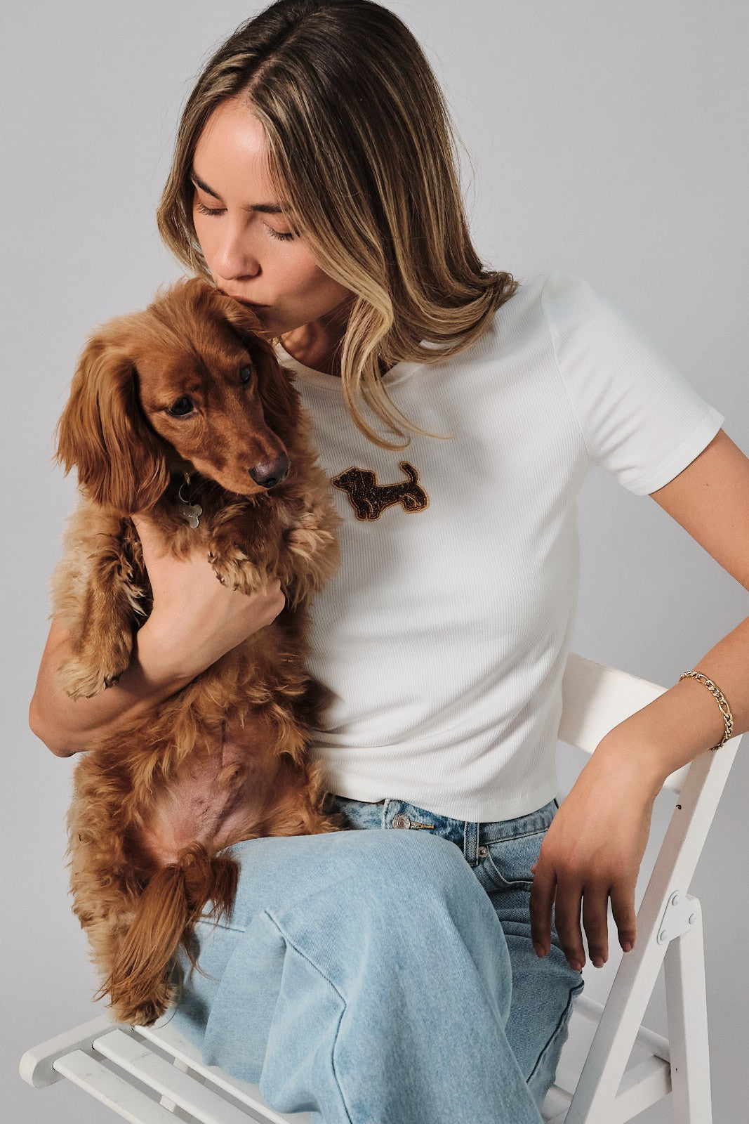 Sam White Dog Tee