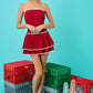 Destiny Maroon Strapless Dress