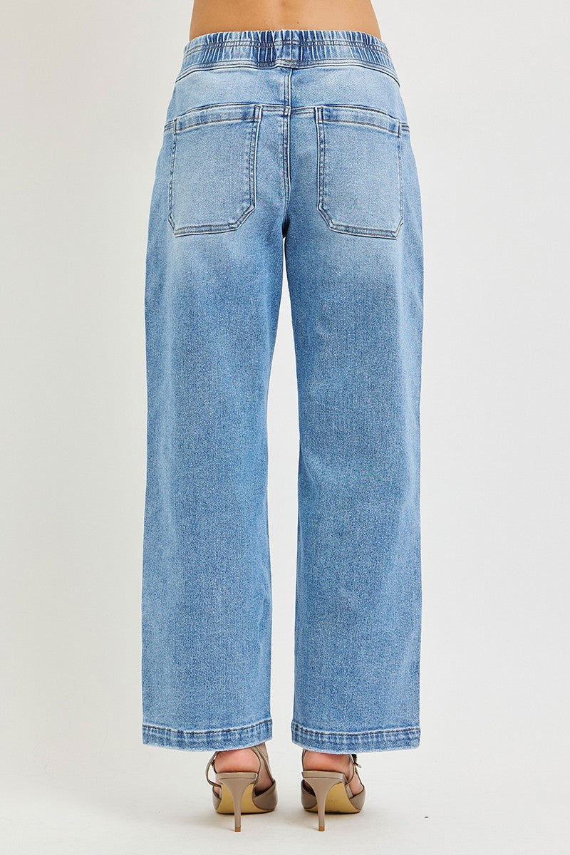 Risen Drawstring Medium Wash Denim