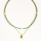 Harlynn 18K Gold Boho Green Beaded Layer Necklace