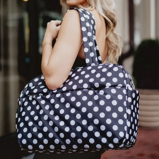Black & White Polka Dot Weekend Travel Bag