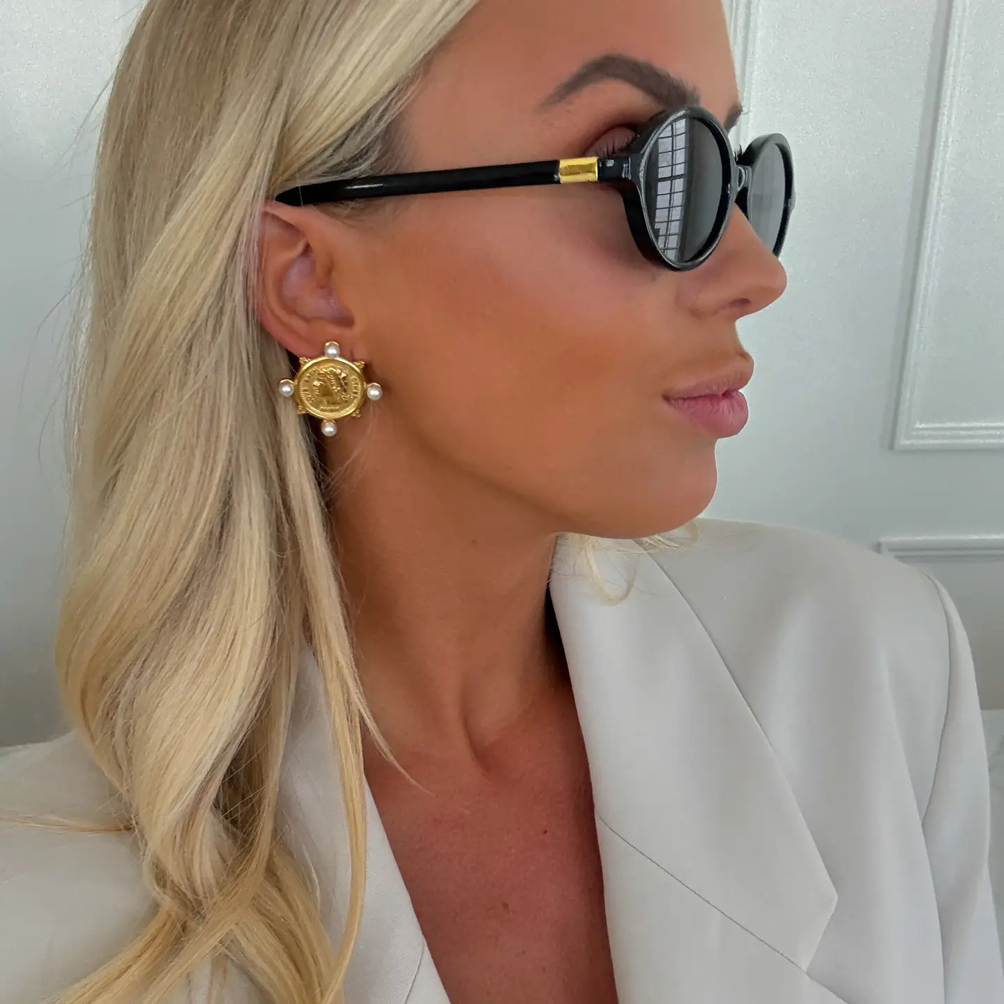 Pearl Coin Earrings