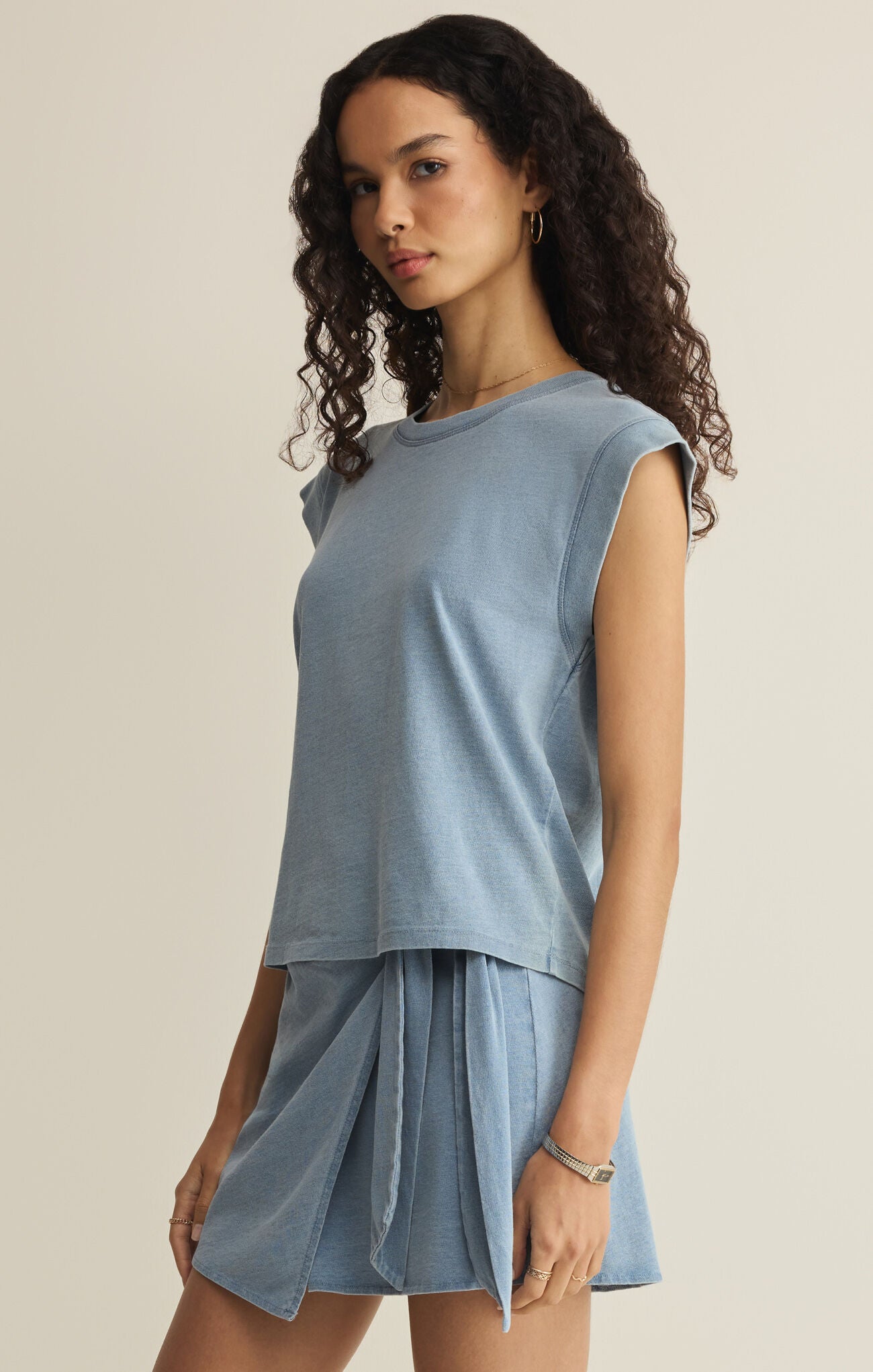 Z SUPPLY Camino Jersey Denim Top