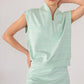 Modal Scuba Stripe V Neck Top Mint