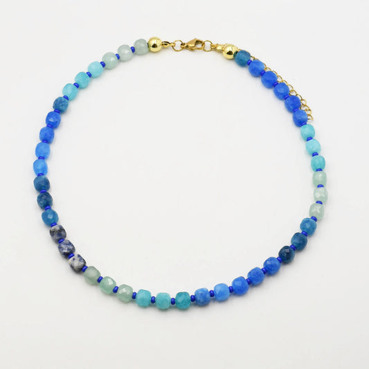 Blue gemstone necklace