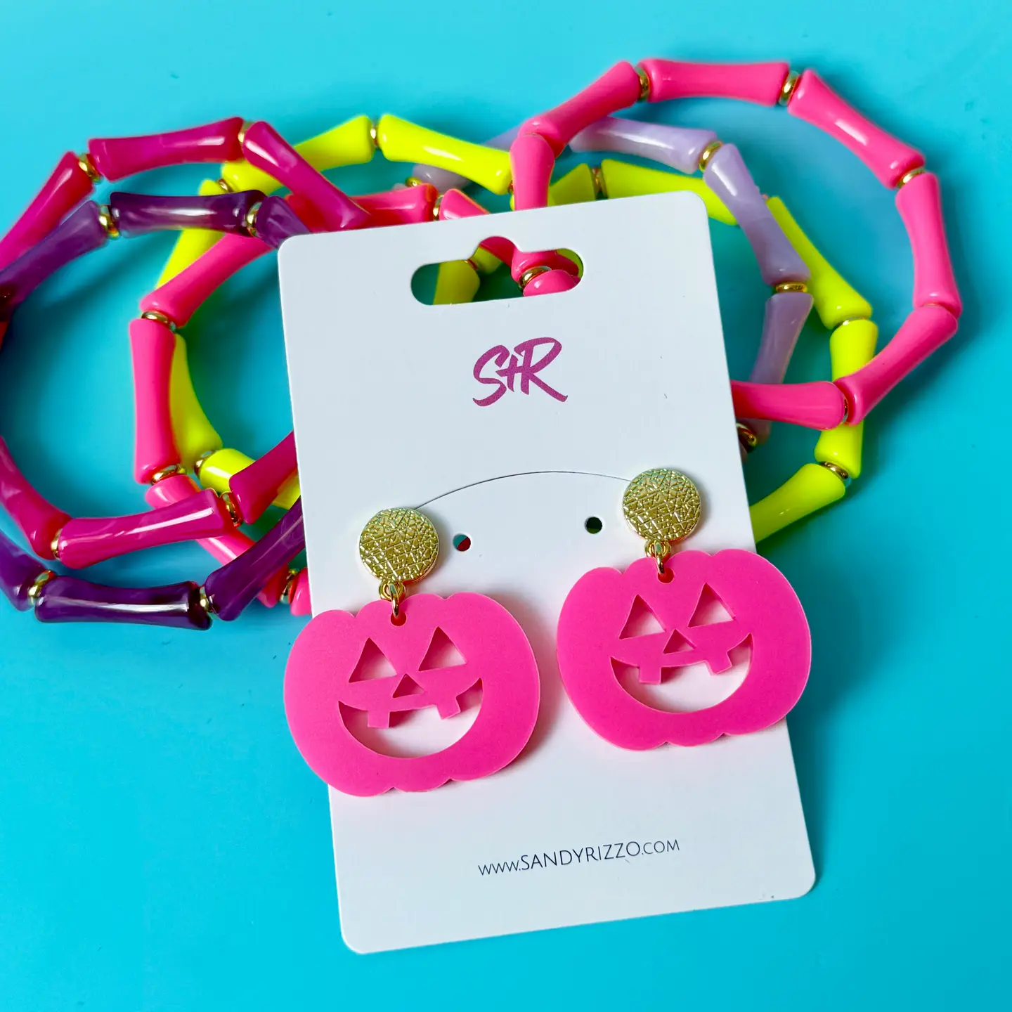 Hot Pink Jack-O-Lantern Dangle