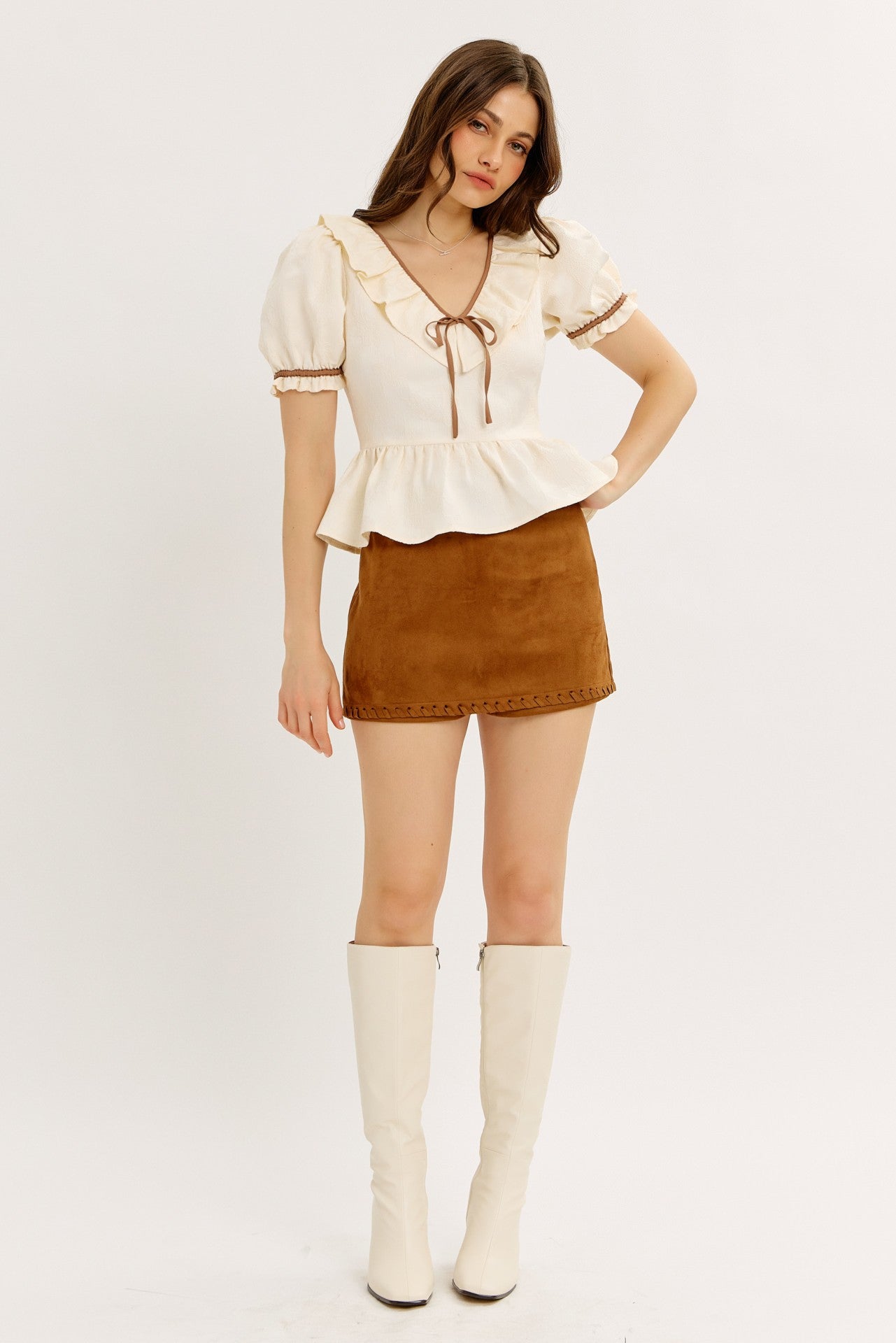 Isabella Camel Skort