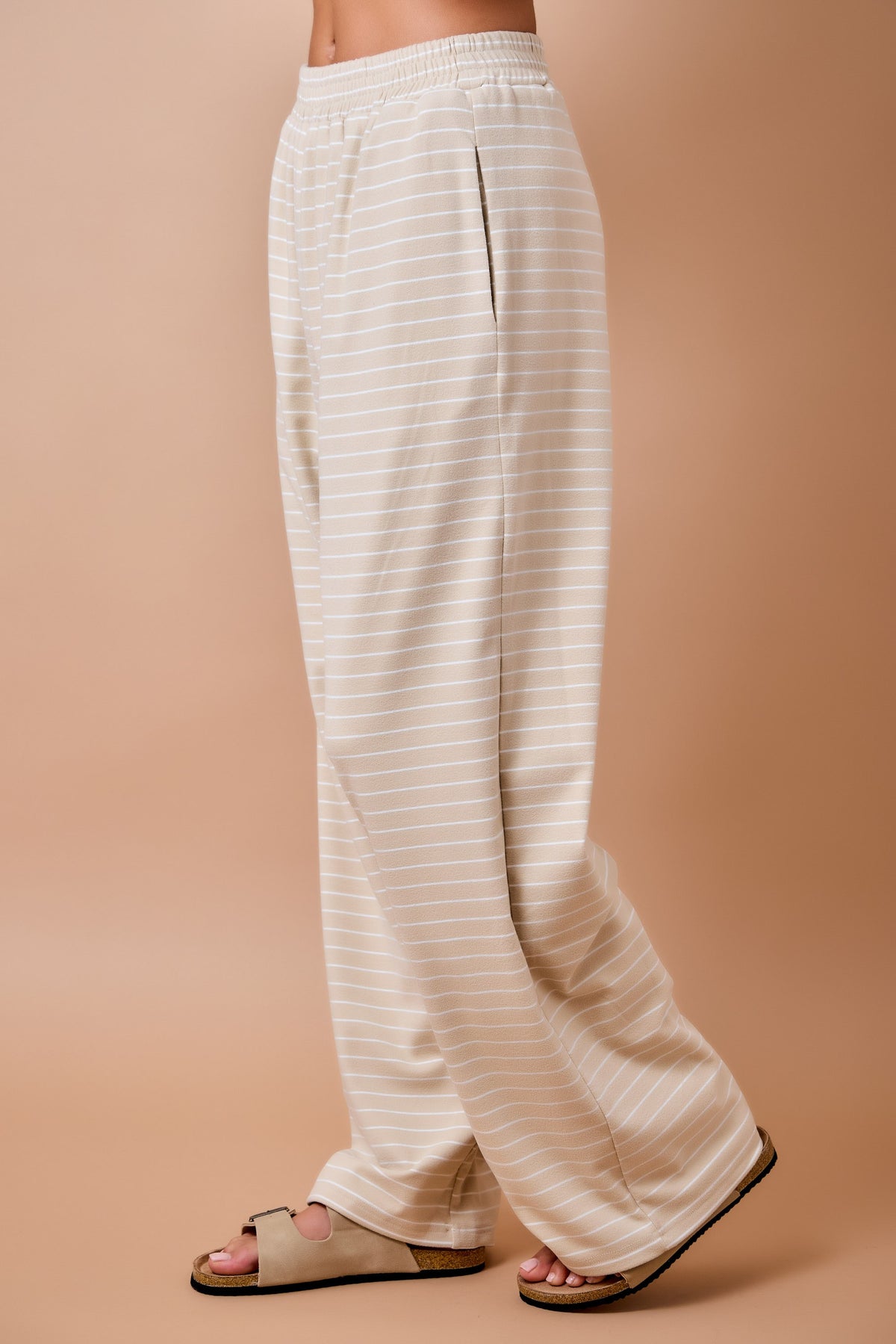 Daphne Tan Striped Pants