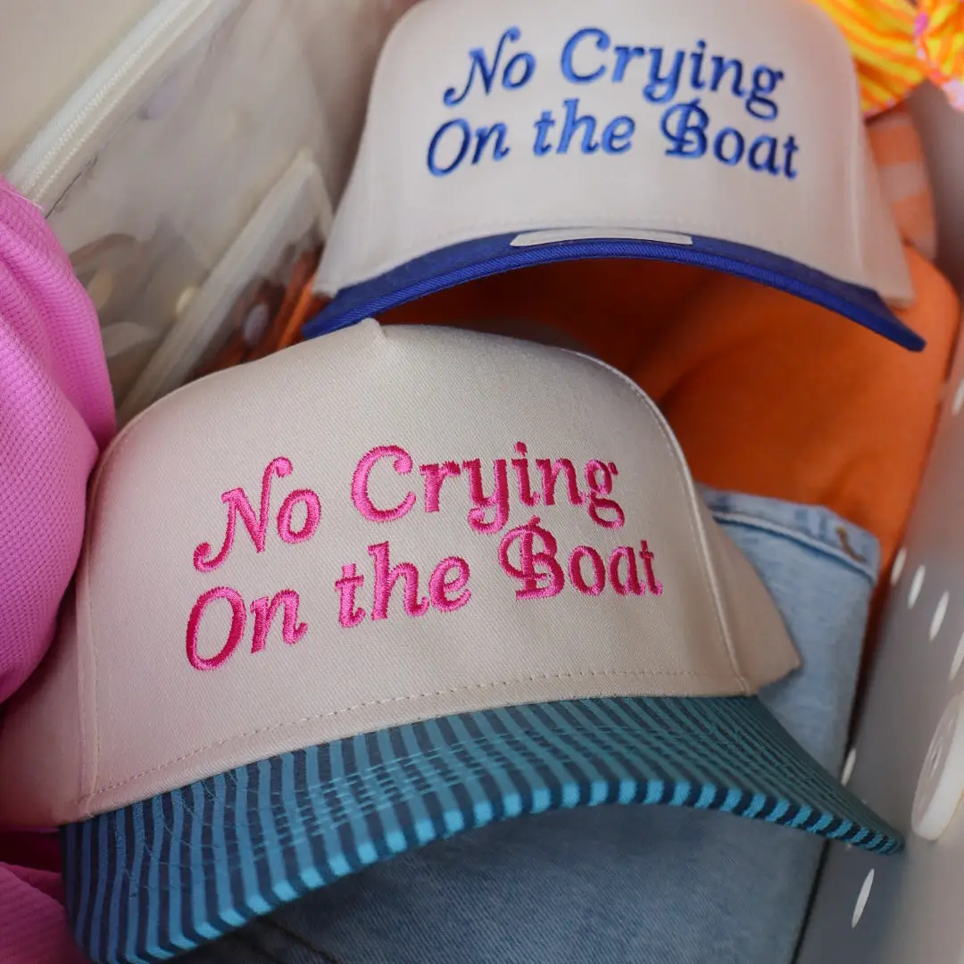 No Crying On the Boat Embroidered Trucker Hat