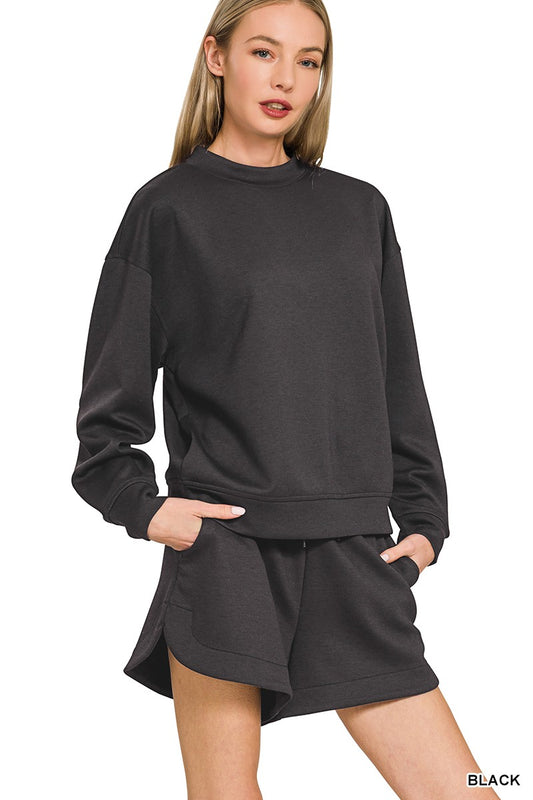 Scuba Pullover & Shorts Set Black