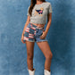 Lia Flag Denim Shorts