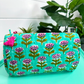 Quilted Makeup Bags | Cosmetic Toiletry Bag | Aqua Floral