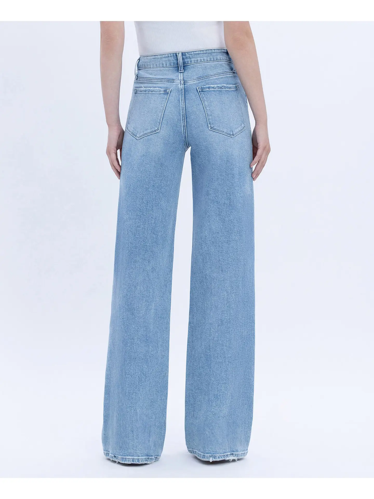 Vervet High Rise Full Length Light Wash Wide Jeans